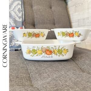 CORNINGWARE *Vintage* Spice O' Life 3 Pc. Casserole / Serving Set